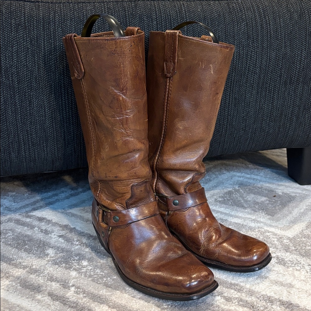 Vintage Biker Harness Cowboy all leather boots biker moto 9 women’s 7.5 men’s
